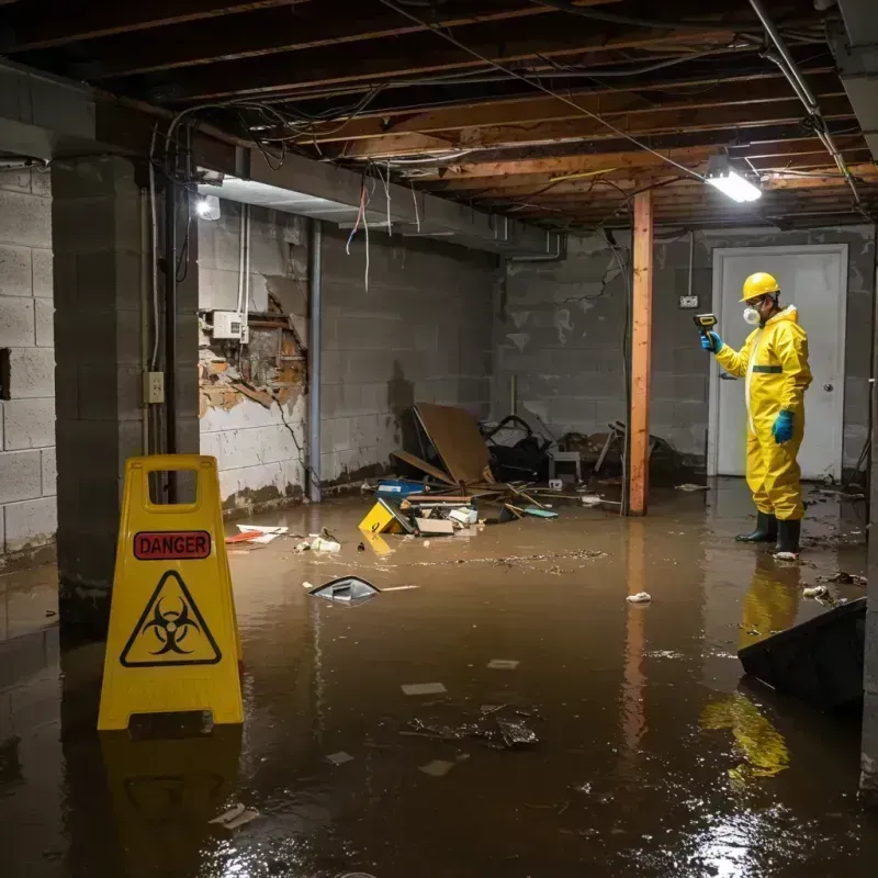 Flooded Basement Electrical Hazard in Orangeburg, NY Property